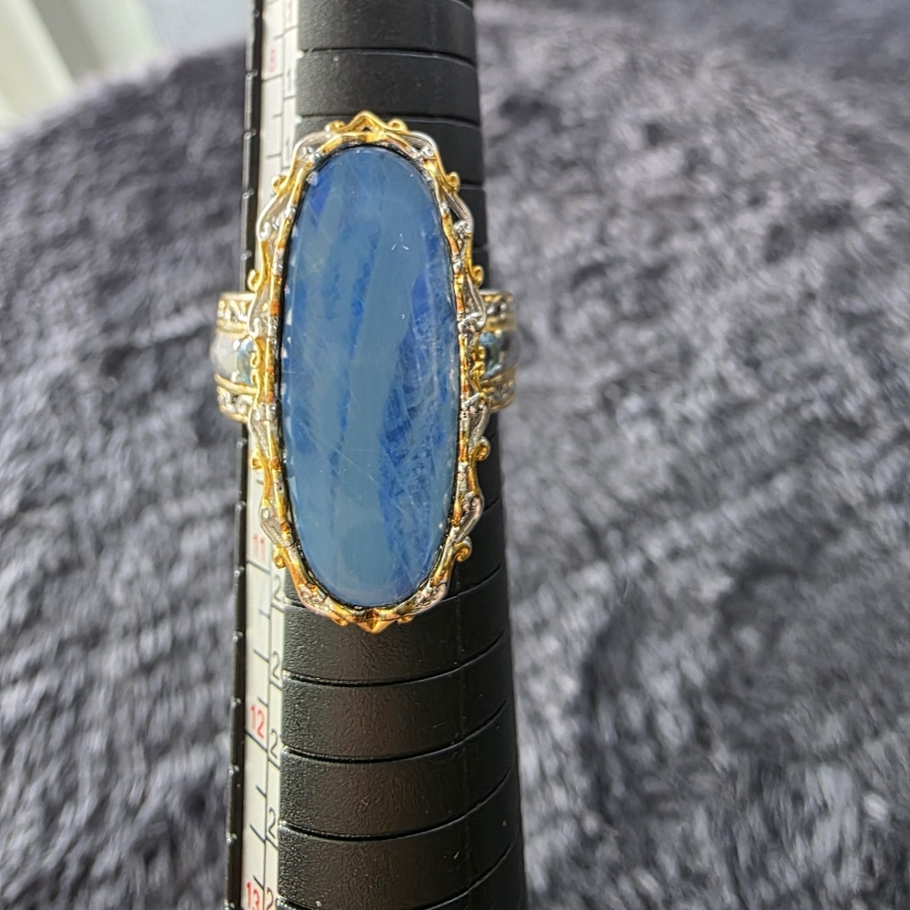 Michael Valitutti Opal Blue Topaz Ring Size 10 - Picture 2 of 3